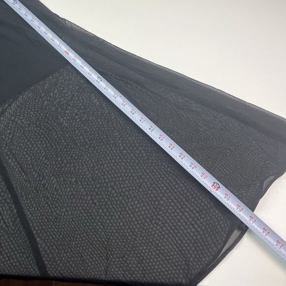 Vtg FAVIANA  Sheer Mesh Midi Dress 4 Black Whimsigoth Fairy Grunge Gothic Indie - Picture 9 of 14